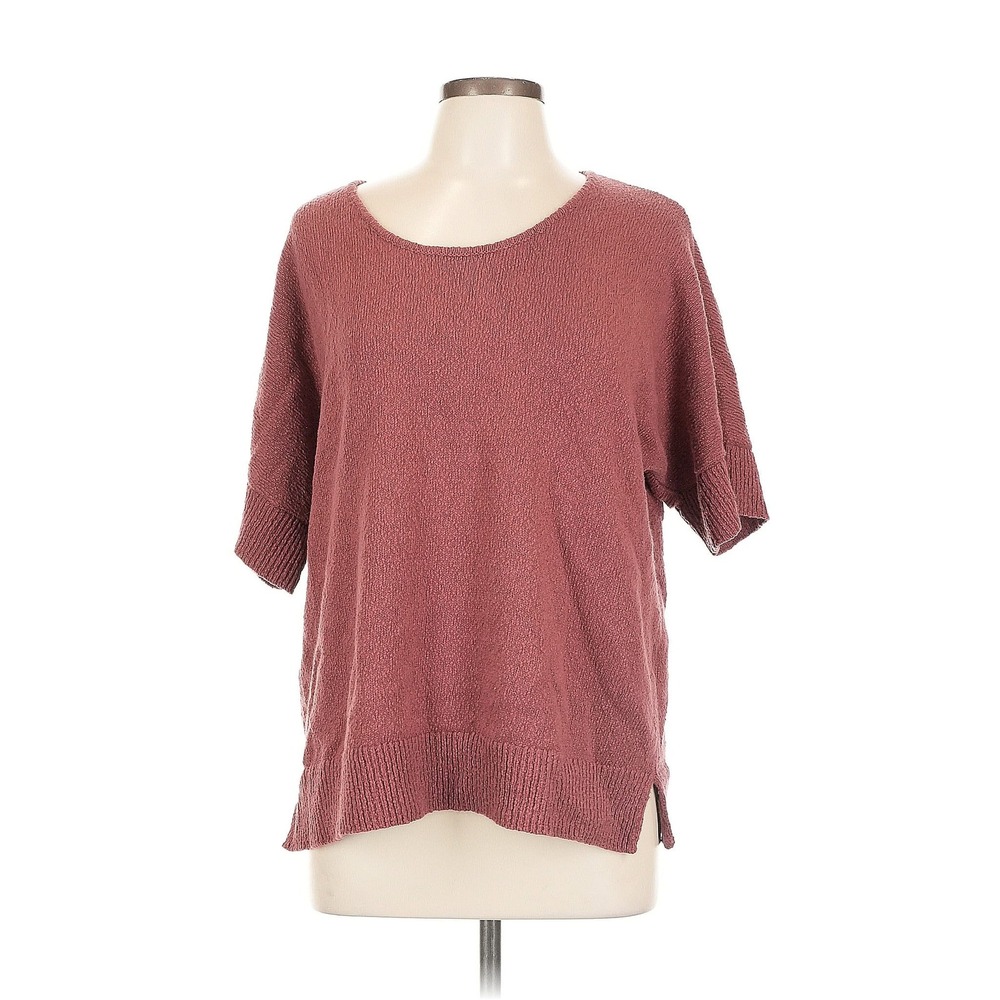 Coldwater Creek 100% Cotton Salmon Pink Short Sleeve Scoop Sweater